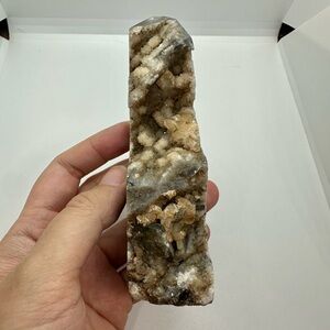 Banded Sphalerite with Druzy, Exposed Quartz Geode Structures, 4.75" 226g